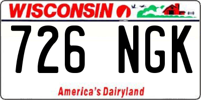 WI license plate 726NGK