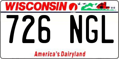 WI license plate 726NGL