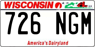 WI license plate 726NGM