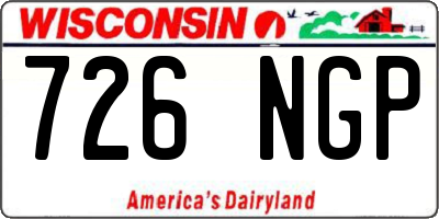 WI license plate 726NGP