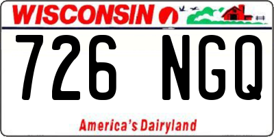 WI license plate 726NGQ