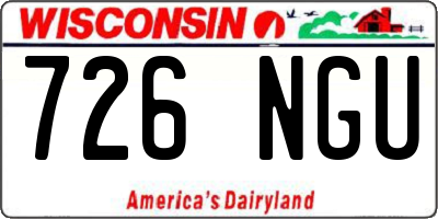 WI license plate 726NGU