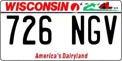 WI license plate 726NGV