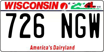 WI license plate 726NGW