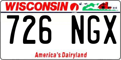 WI license plate 726NGX