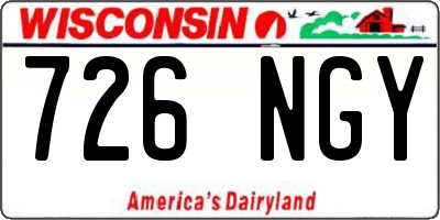 WI license plate 726NGY