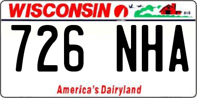 WI license plate 726NHA