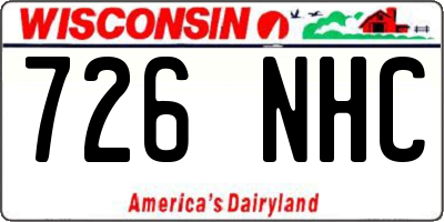 WI license plate 726NHC