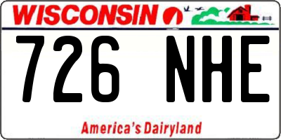 WI license plate 726NHE