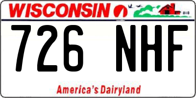 WI license plate 726NHF