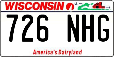 WI license plate 726NHG