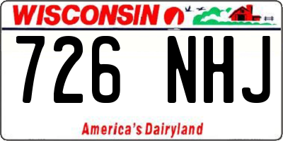 WI license plate 726NHJ