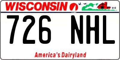 WI license plate 726NHL