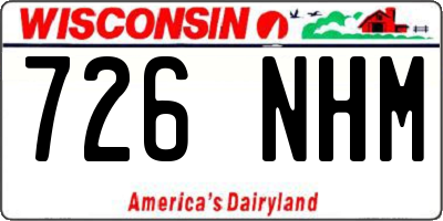 WI license plate 726NHM
