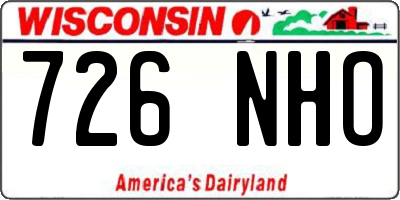 WI license plate 726NHO