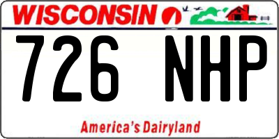 WI license plate 726NHP