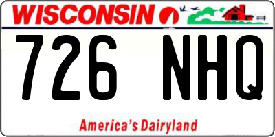 WI license plate 726NHQ