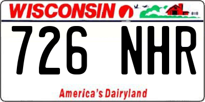 WI license plate 726NHR