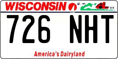 WI license plate 726NHT