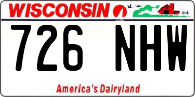 WI license plate 726NHW