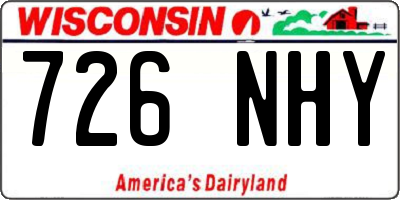 WI license plate 726NHY