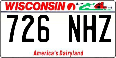 WI license plate 726NHZ