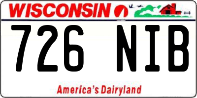 WI license plate 726NIB