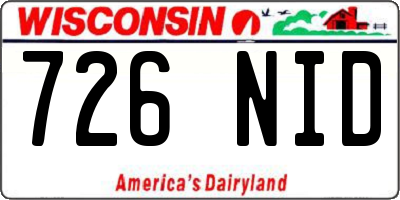 WI license plate 726NID