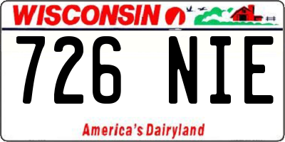 WI license plate 726NIE