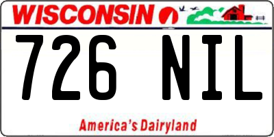 WI license plate 726NIL