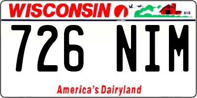 WI license plate 726NIM