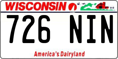WI license plate 726NIN