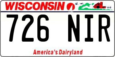 WI license plate 726NIR