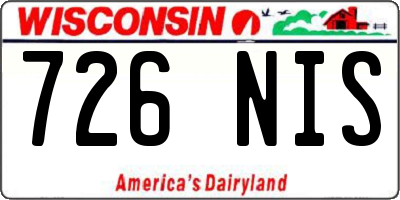 WI license plate 726NIS