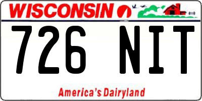 WI license plate 726NIT