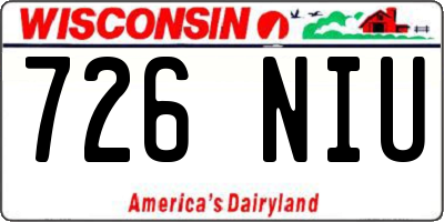 WI license plate 726NIU