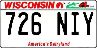 WI license plate 726NIY