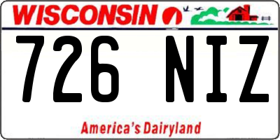WI license plate 726NIZ