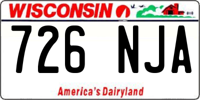 WI license plate 726NJA