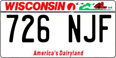 WI license plate 726NJF