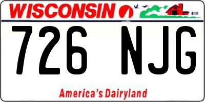 WI license plate 726NJG