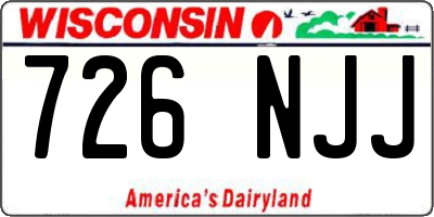 WI license plate 726NJJ