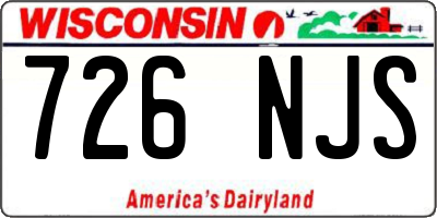 WI license plate 726NJS