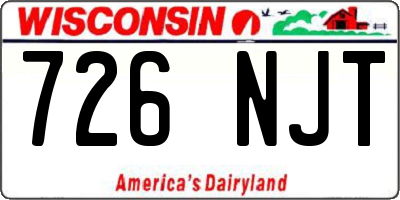 WI license plate 726NJT