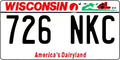 WI license plate 726NKC