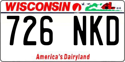 WI license plate 726NKD