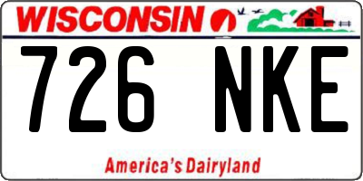 WI license plate 726NKE