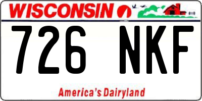 WI license plate 726NKF