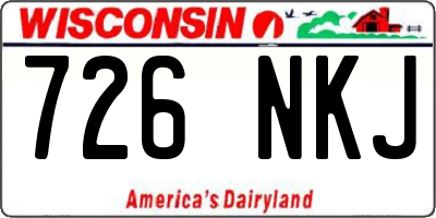 WI license plate 726NKJ
