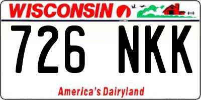 WI license plate 726NKK